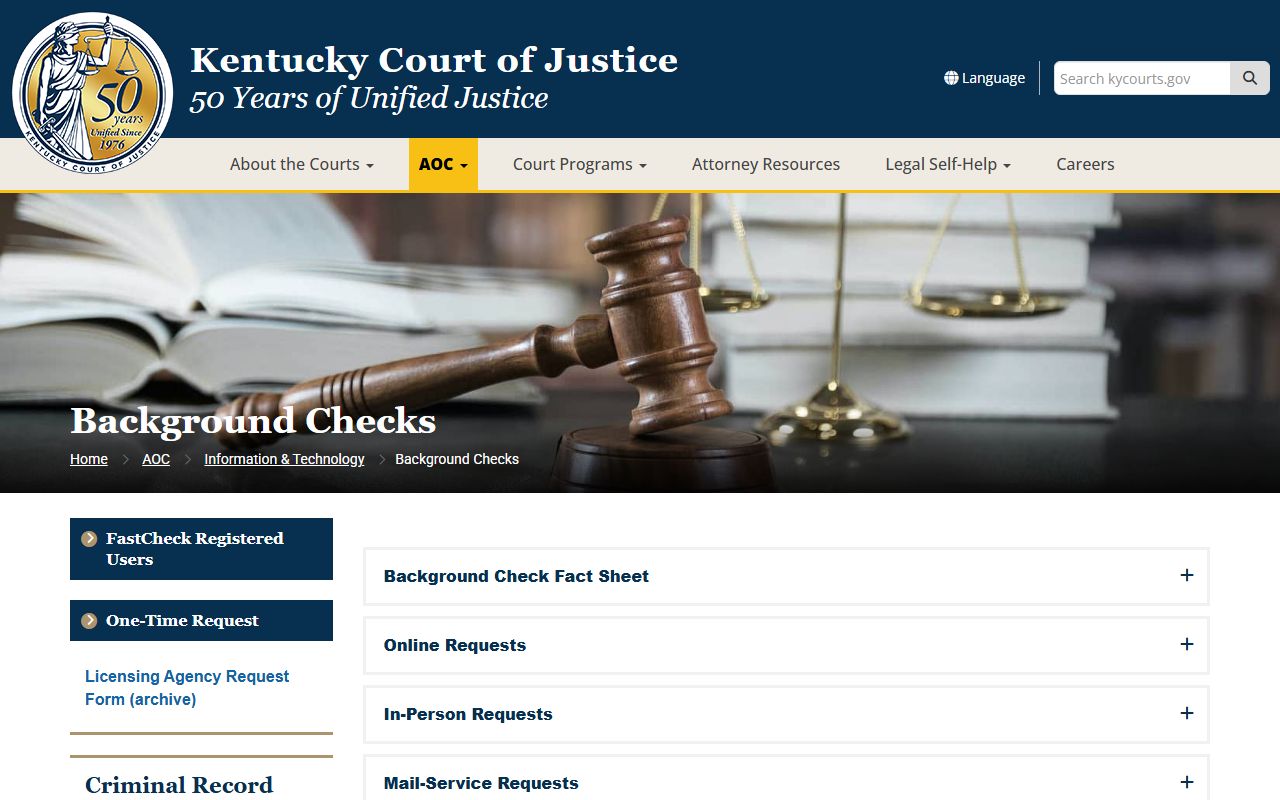 Taylor County court records AOC FastCheck criminal record report page