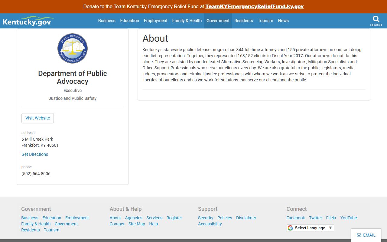 Taylor County criminal court records Kentucky Department of Public Advocacy profile